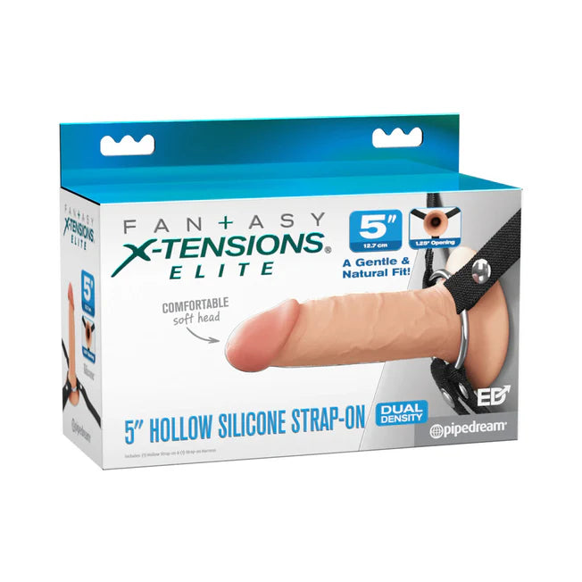 5 Inch Hollow Silicone Dildo Strap On Harness