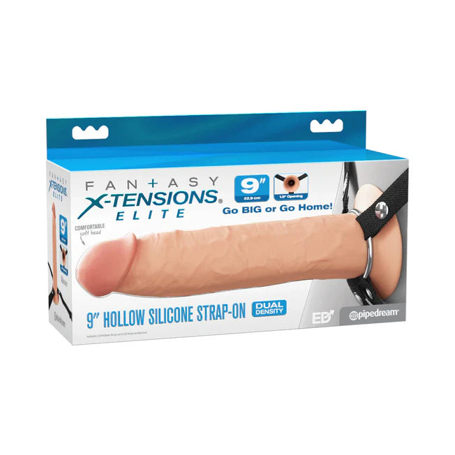 9 Inch Hollow Silicone Dildo Strap On Harness