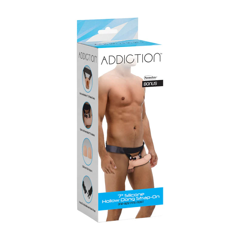 box of addiction 7" silicone hollow strap on