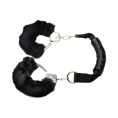 Master Series The Handler Furry Handcuffs With Handle.