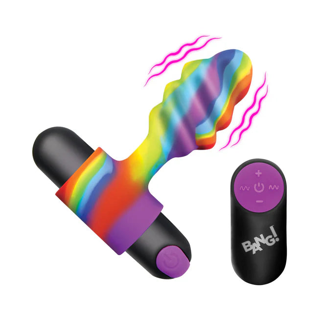 Vibrating Rainbow Butt Plug