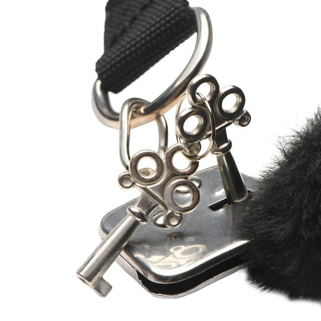 Master Series The Handler Furry Handcuffs With Handle.