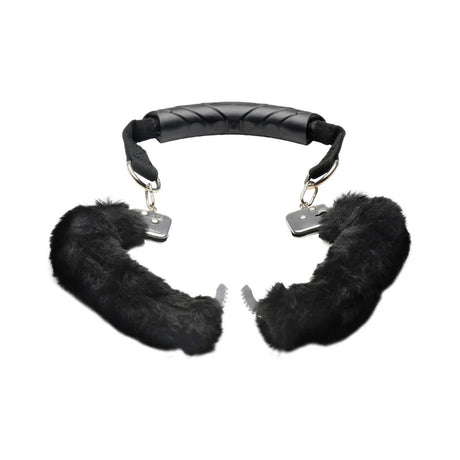 Master Series The Handler Furry Handcuffs With Handle.