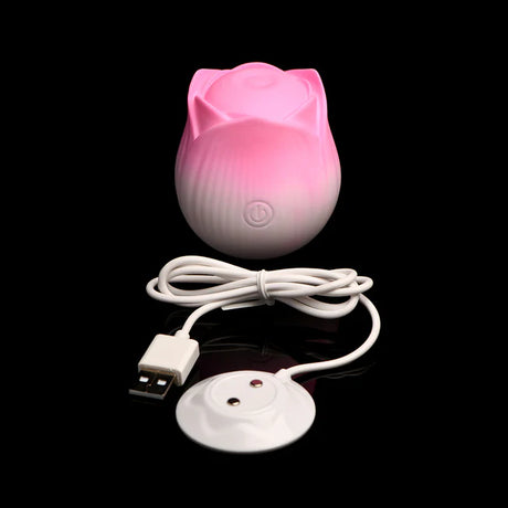 Pulsing Petals Throbbing Rose Stimulator Pink/White