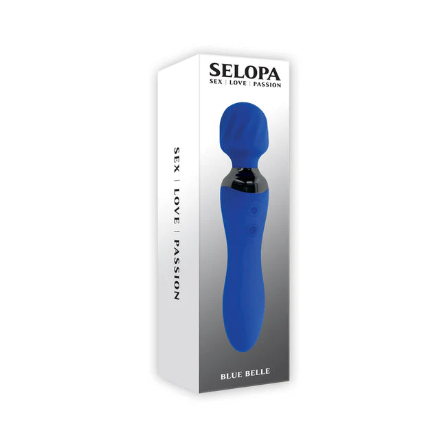 blue silicone duel ended wand vibrator