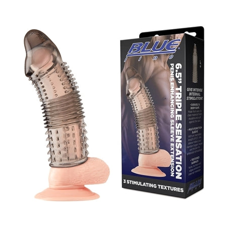 Blue Line 6.5 in.Triple Sensation Penis Sleeve Extension