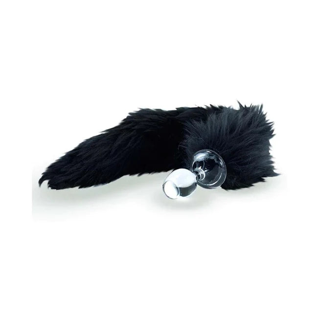 Black Minx Fur Tailed Crystal Plug