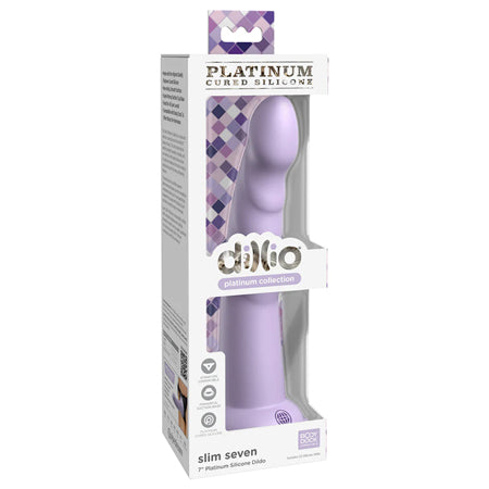 Dillio Slim Seven 7 in. Platinum Silicone Dildo - All Colors