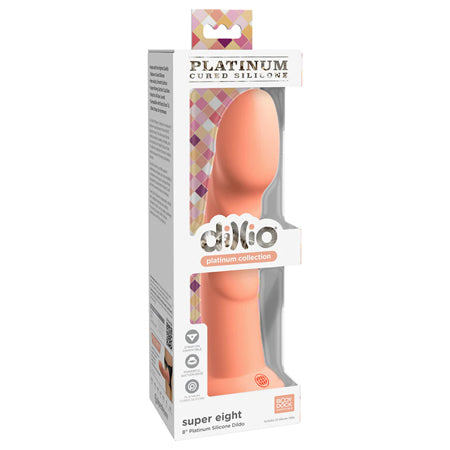 Dillio Super Eight 8 in. Platinum Silicone Dildo - All Colors