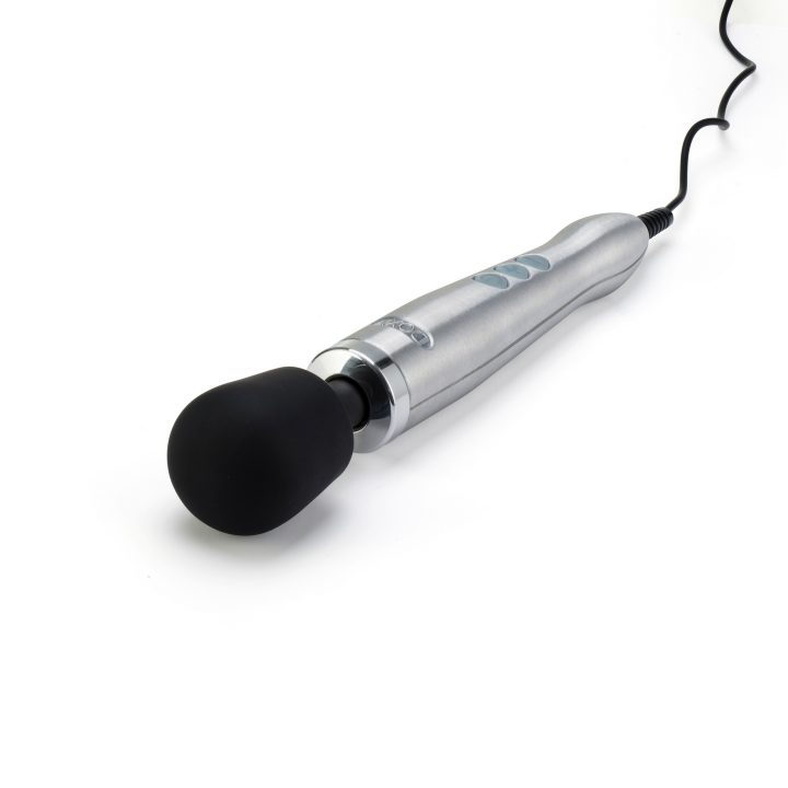 Doxy Die Cast Wand Vibrator - Red - Brushed Metal