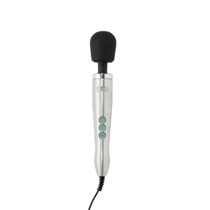 Doxy Die Cast Wand Vibrator - Red - Brushed Metal