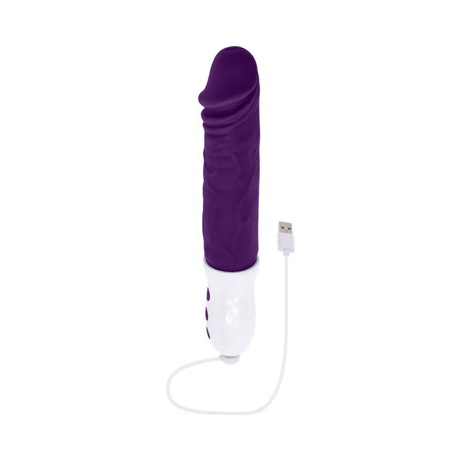 Evolved Plum Thrust Rechargeable Thrusting Vibrator Dildo