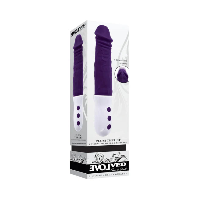Plum Thrust Rechargeable Thrusting Vibrator Dildo