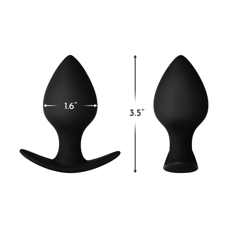 Forto F-63 Rattler Black Spade Butt Plug - Small