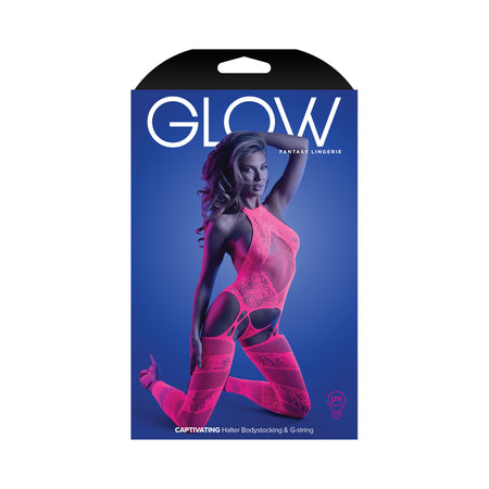 Glow Captivating High Neck Halter Bodystocking & G-String - All Sizes