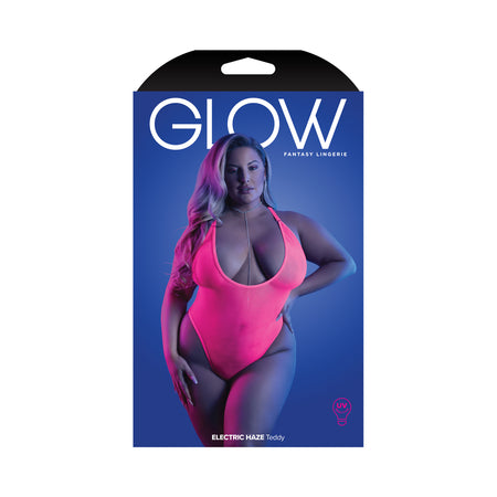 Glow Electric Haze Criss Cross Back Teddy Lingerie - Queen Size