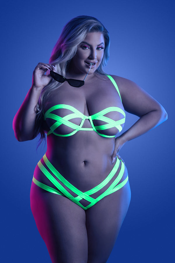 Glow Glow Mirage Bandage Bra & Panty - Queen Size