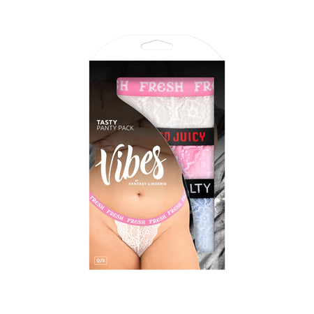 Tasty Vibes Laces Thong Panty 3 Pack - Queen Size