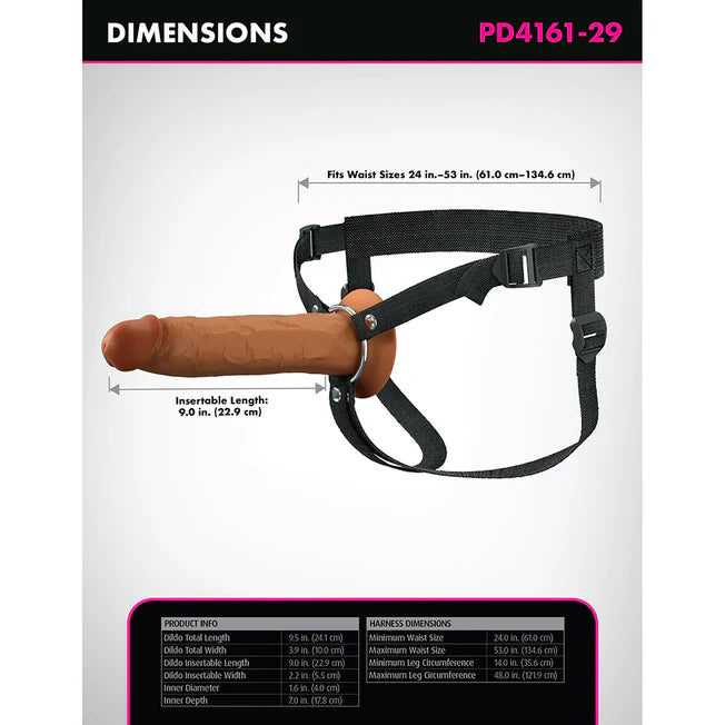 9 Inch Hollow Silicone Dildo Strap On Harness