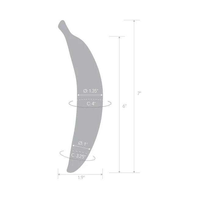 Banana Joy 7 in Glass Dildo Dimensions
