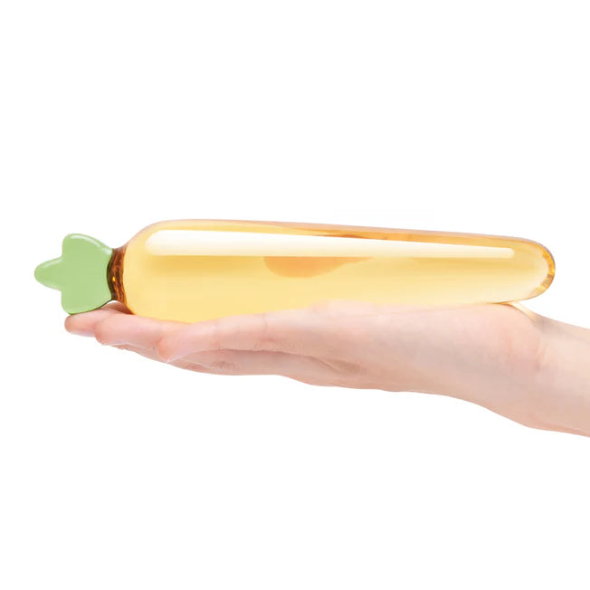 Bunny's Secret 7.25 in Carrot Glass Dildo