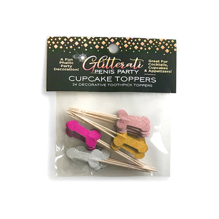 Glitterati Penis Party Cupcake Topper Toothpicks 24-Pack