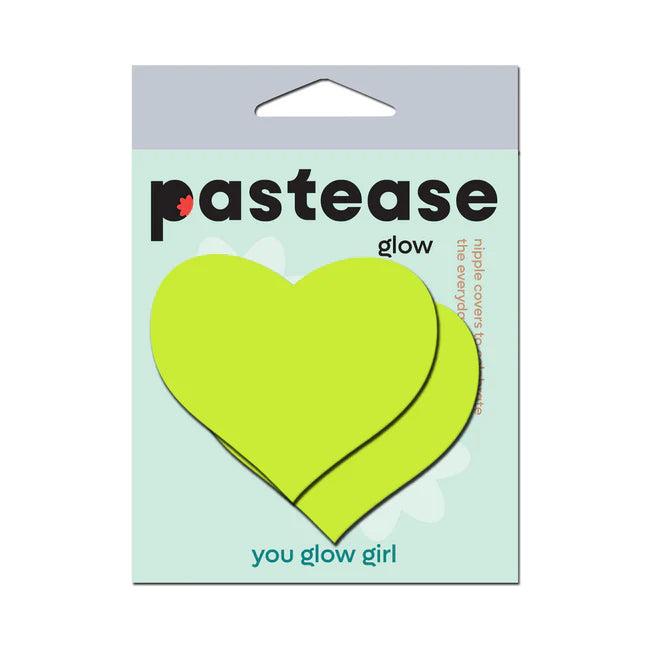 Neon Yellow Glow In The Dark Heart Pasties