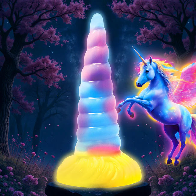 Glow In The Dark Vibrating Unicorn Dildo