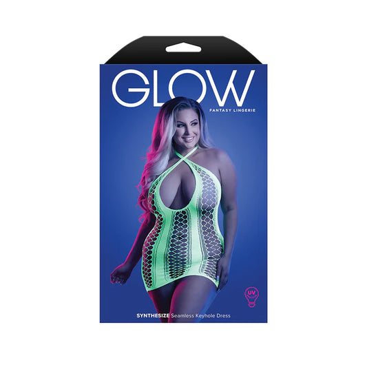 Glow Synthesize UV Reactive Seamless Keyhole Dress - Queen Size