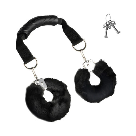 Master Series The Handler Furry Handcuffs With Handle.
