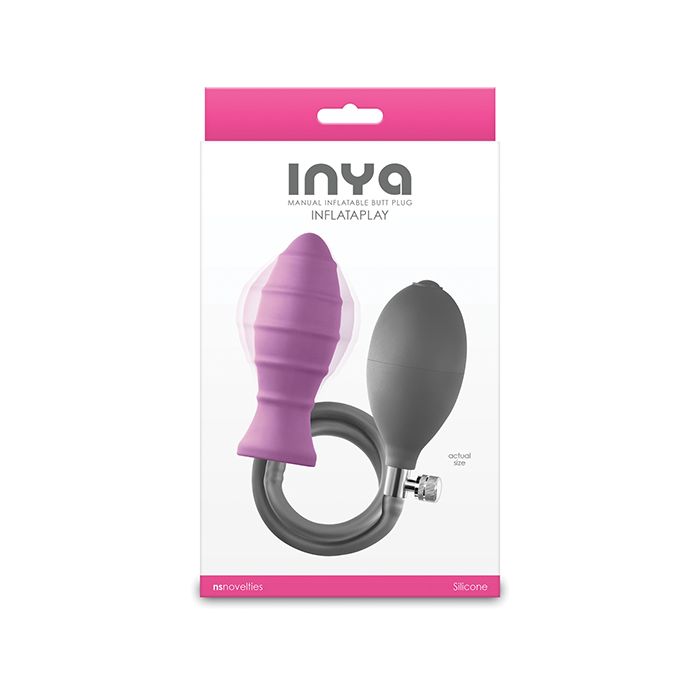 Inflatable Silicone Butt Plug in Purple