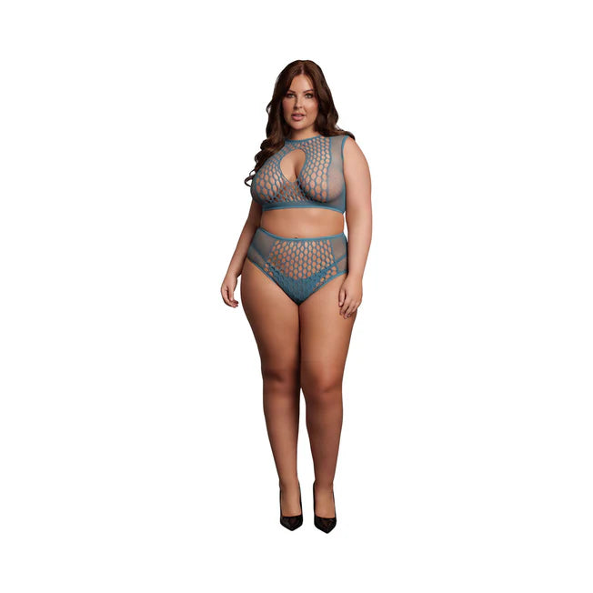 Le Desir Duo Net Key-Hole Bra Set Queen Sizes