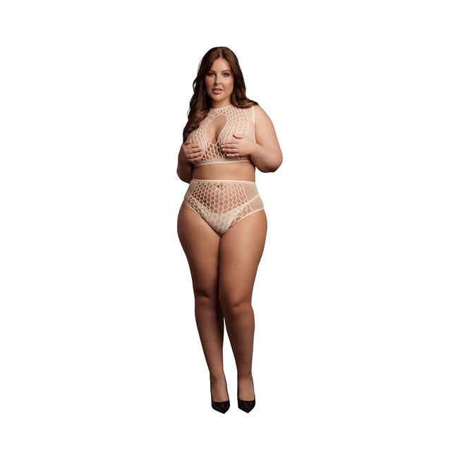 Le Desir Duo Net Key-Hole Bra Set Queen Sizes