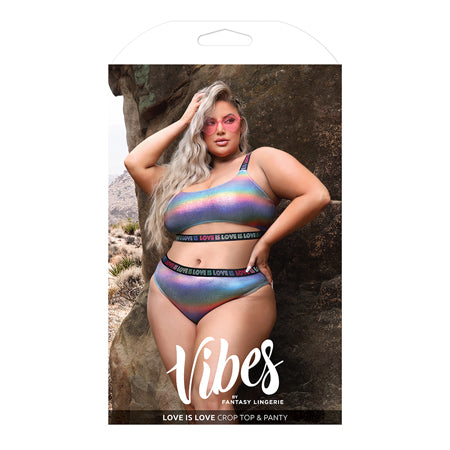 Love is Love Rainbow Crop Top & Panty - Queen Size