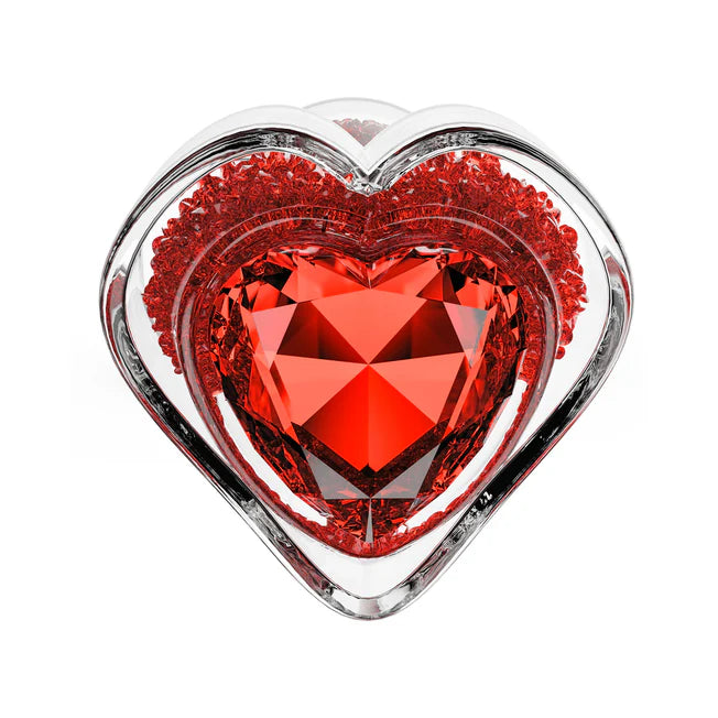 Lustre Red Heart Glass Plug