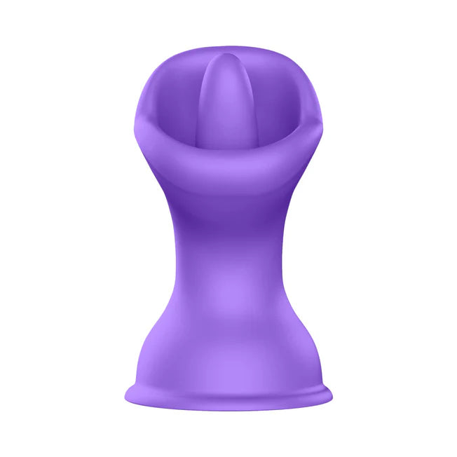 purple silicone vibrator shaped as a tongue