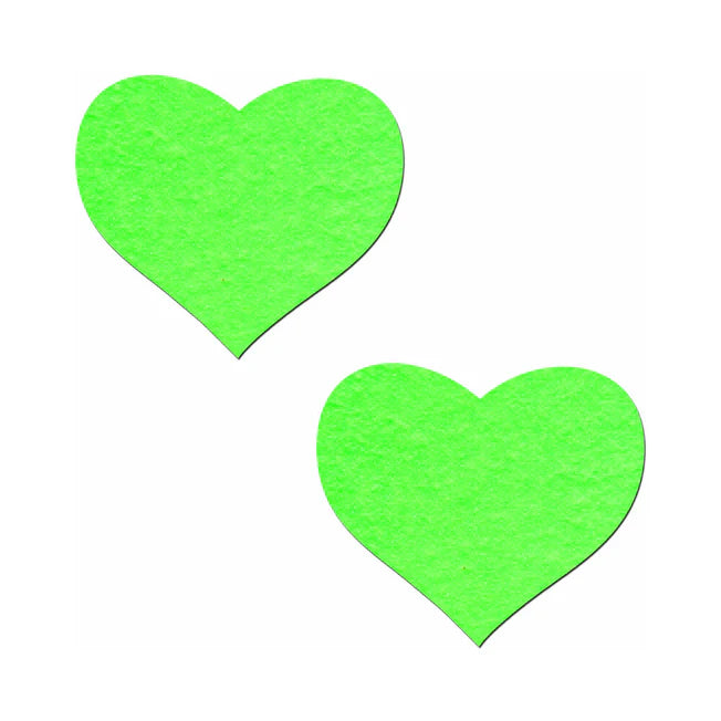 Neon Green Glow In The Dark Heart Pasties