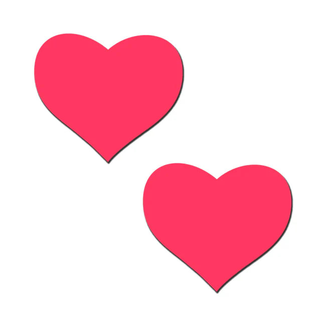 Neon Pink Glow In The Dark Heart Pasties