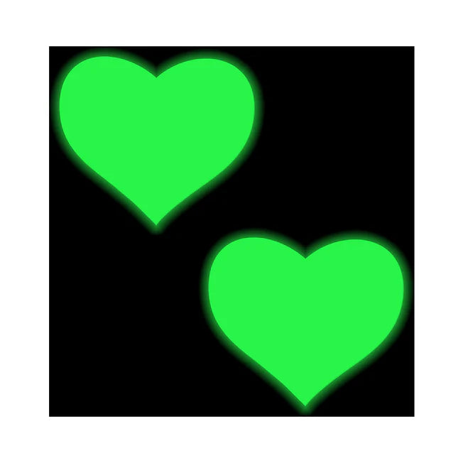 Neon Green Glow In The Dark Heart Pasties