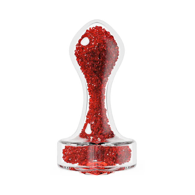 Lustre Red Heart Glass Plug