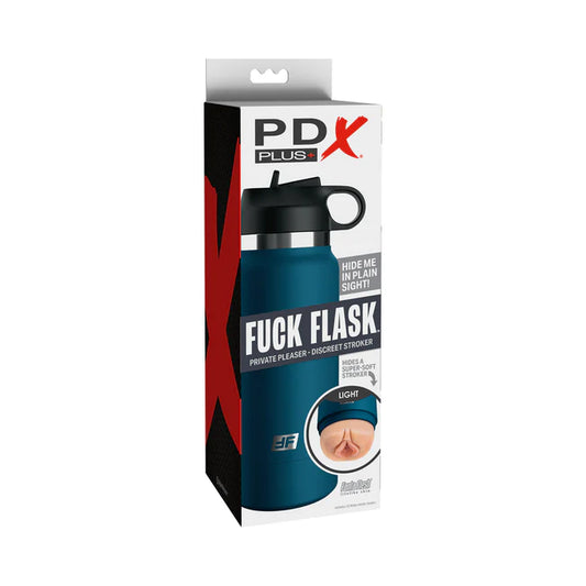 PDX Plus Fuck Flask Discreet Bottle Stroker Light - Blue