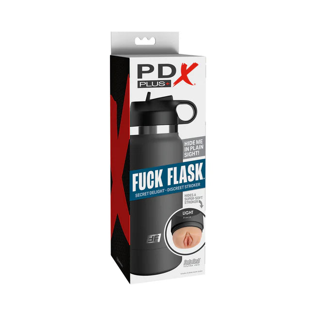 PDX Plus Fuck Flask Discreet Bottle Stroker Light - Grey