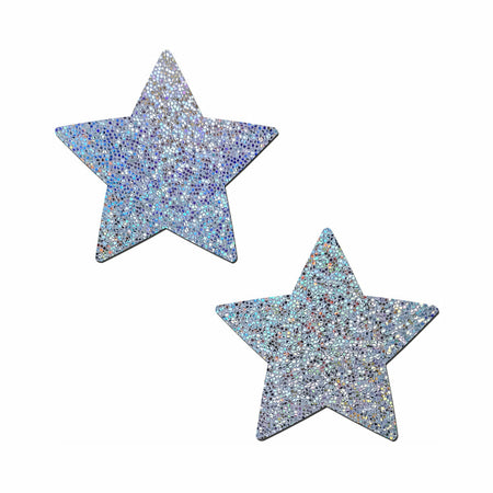 Silver Glitter Star Pasties