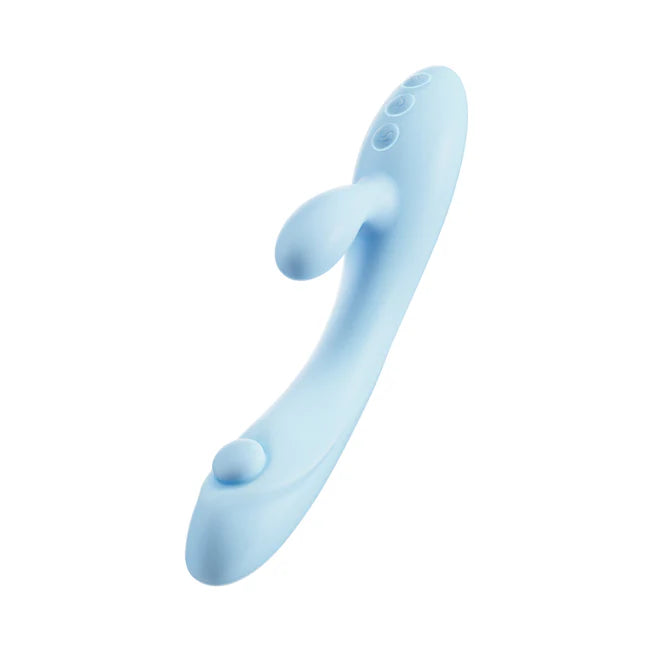 baby blue silicone dual stimulator vibrator