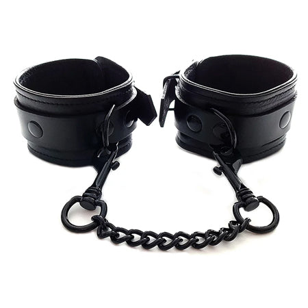 Rouge Black Leather Wrist Cuffs