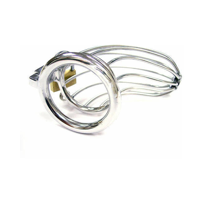 Stainless Steel 4.5in Chastity Cock Cage with Padlock