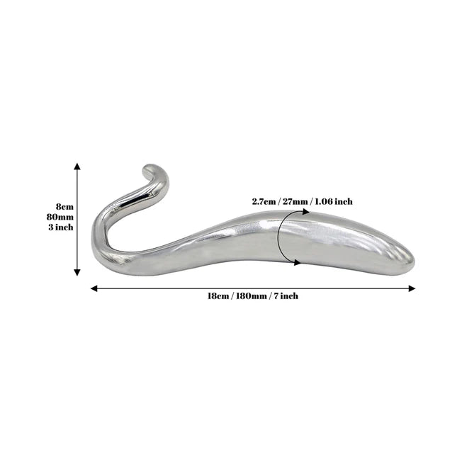 rouge stainless steel curved holllow wand for p spot or g spot