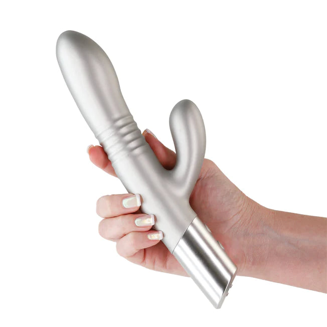 Royals Grace Thrusting Dual Stimulator - Metallic Champagne