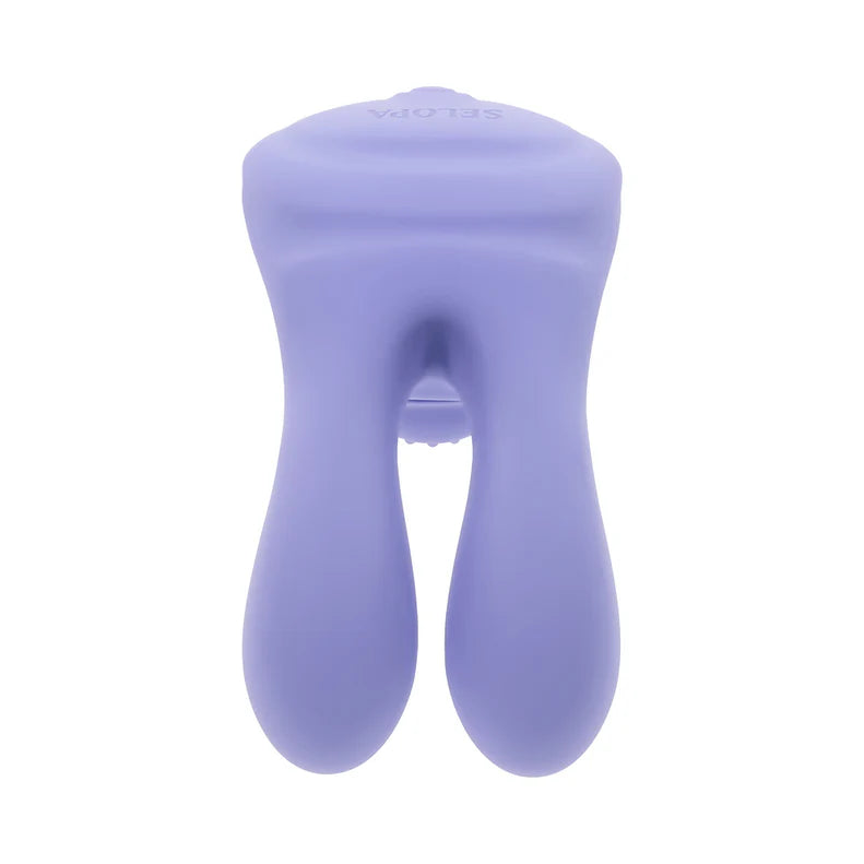 Purple silicone rabbit-shaped massager with vibrating fingers