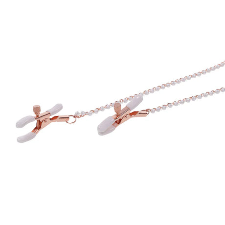 Sex & Mischief Peaches 'n CreaMe Collar with Nipple Clamps